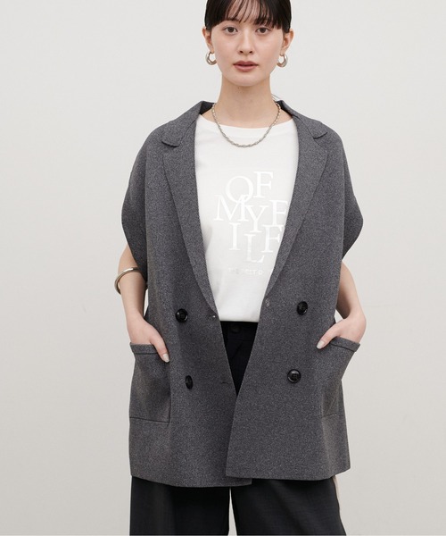 LARUTA（ラルータ）の「【LARUTA】［Web限定］ニットテーラードベスト（ベスト・レディース・ベージュ/ブラック/アイボリー/グレー・FREE）」の14枚目の写真