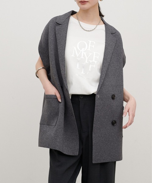 LARUTA（ラルータ）の「【LARUTA】［Web限定］ニットテーラードベスト（ベスト・レディース・ベージュ/ブラック/アイボリー/グレー・FREE）」の13枚目の写真