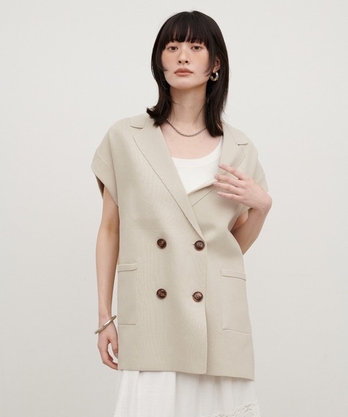 LARUTA（ラルータ）の「【LARUTA】［Web限定］ニットテーラードベスト（ベスト・レディース・ベージュ/ブラック/アイボリー/グレー・FREE）」の7枚目の写真