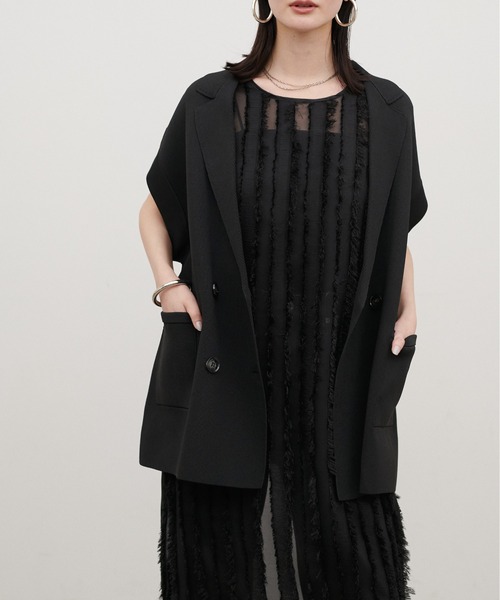 LARUTA（ラルータ）の「【LARUTA】［Web限定］ニットテーラードベスト（ベスト・レディース・ベージュ/ブラック/アイボリー/グレー・FREE）」の9枚目の写真