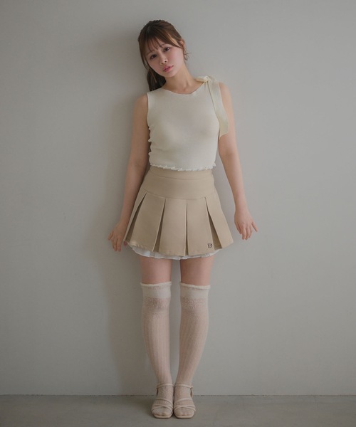 M DOLLY（エムドリー）の「Shoulder ribbon elsie knit tops / ショルダーリボンエルシーニットトップス（Tシャツ/カットソー・レディース・アイボリー/ライトブルー/ブラック/ピンク・FREE）」の11枚目の写真