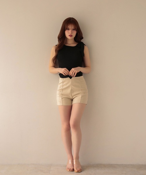 M DOLLY（エムドリー）の「Shoulder ribbon elsie knit tops / ショルダーリボンエルシーニットトップス（Tシャツ/カットソー・レディース・アイボリー/ライトブルー/ブラック/ピンク・FREE）」の17枚目の写真
