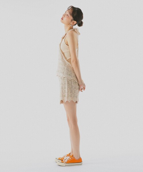 BEAMS COUTURE(ビームスクチュール)の「透かし編み キャミソール(ニット/セーター・レディース・ホワイト系その他5/レッド・ONE SIZE)」の5枚目の写真