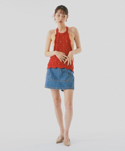 BEAMS COUTURE(ビームスクチュール)の「透かし編み キャミソール(ニット/セーター・レディース・ホワイト系その他5/レッド・ONE SIZE)」の19枚目の写真