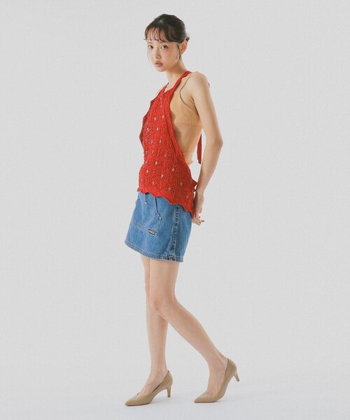 BEAMS COUTURE(ビームスクチュール)の「透かし編み キャミソール(ニット/セーター・レディース・ホワイト系その他5/レッド・ONE SIZE)」の20枚目の写真