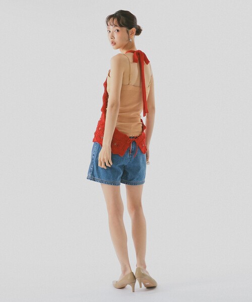 BEAMS COUTURE(ビームスクチュール)の「透かし編み キャミソール(ニット/セーター・レディース・ホワイト系その他5/レッド・ONE SIZE)」の21枚目の写真