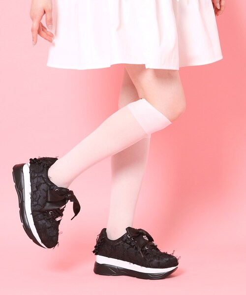 cs T&P(シーエスティーアンドピー)の「厚底ガーリーリボンレーススニーカー(スニーカー・レディース・ホワイト系3/ブラック系2/ブルー系2・S/M/L/LL)」の8枚目の写真