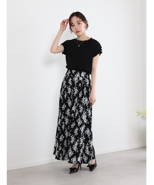 fifth(フィフス)の「リブメローフレンチスリーブTシャツ(Tシャツ/カットソー・レディース・ホワイト/ブラック・M)」の10枚目の写真