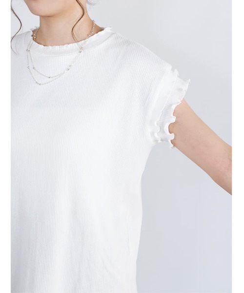fifth(フィフス)の「リブメローフレンチスリーブTシャツ(Tシャツ/カットソー・レディース・ホワイト/ブラック・M)」の21枚目の写真