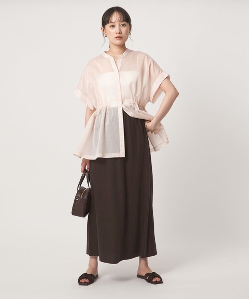 green label relaxing(グリーンレーベルリラクシング)の「BREEZE LINEN ブリーズリネン ナロー スカート(スカート・レディース・ダークブラウン/オリーブ・36/38)」の22枚目の写真