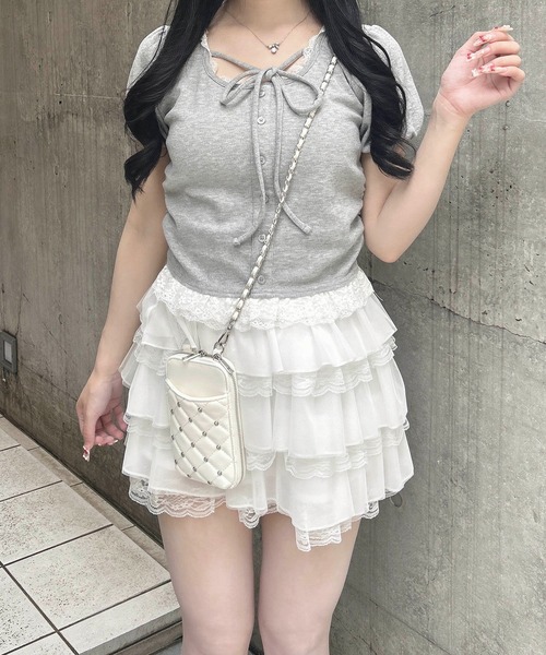 INGNI(イング)の「レース付サイドギャザーリブパーカー(パーカー・レディース・ブラック/グレー/ライトピンク・M)」の14枚目の写真