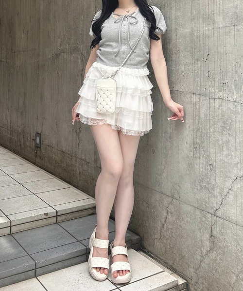 INGNI(イング)の「レース付サイドギャザーリブパーカー(パーカー・レディース・ブラック/グレー/ライトピンク・M)」の18枚目の写真