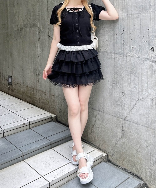 INGNI(イング)の「レース付サイドギャザーリブパーカー(パーカー・レディース・ブラック/グレー/ライトピンク・M)」の12枚目の写真