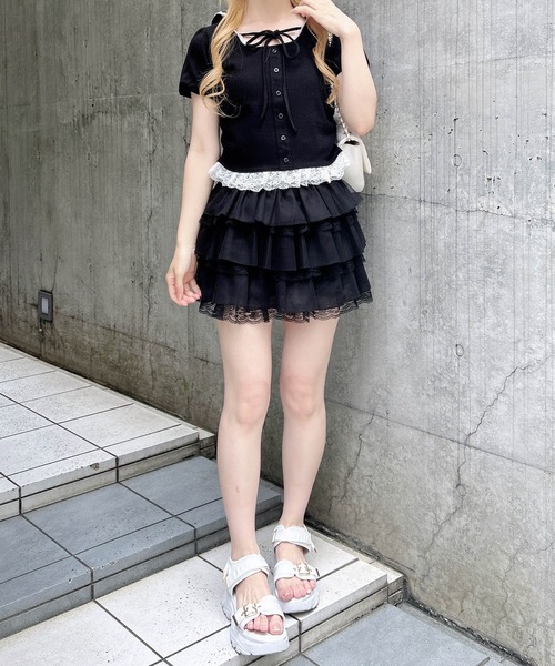 INGNI(イング)の「レース付サイドギャザーリブパーカー(パーカー・レディース・ブラック/グレー/ライトピンク・M)」の13枚目の写真