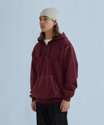 HALF ZIP HOODED SWEATSHIRT