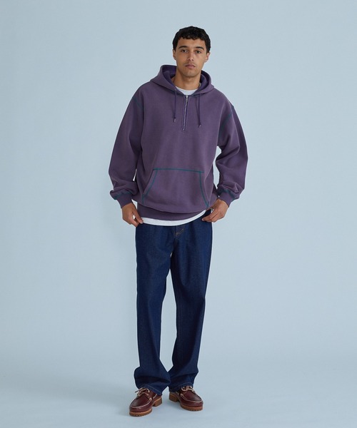 SILAS(サイラス)の「HALF ZIP HOODED SWEATSHIRT(パーカー・メンズ・ブラック/バーガンディー/パープル・XL/L/M)」の6枚目の写真