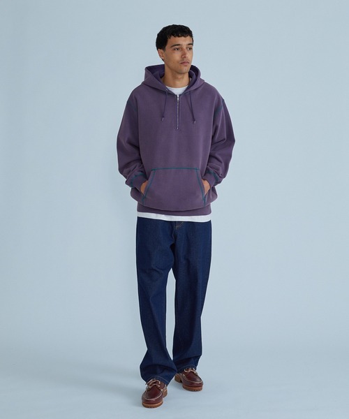 SILAS(サイラス)の「HALF ZIP HOODED SWEATSHIRT(パーカー・メンズ・ブラック/バーガンディー/パープル・XL/L/M)」の7枚目の写真