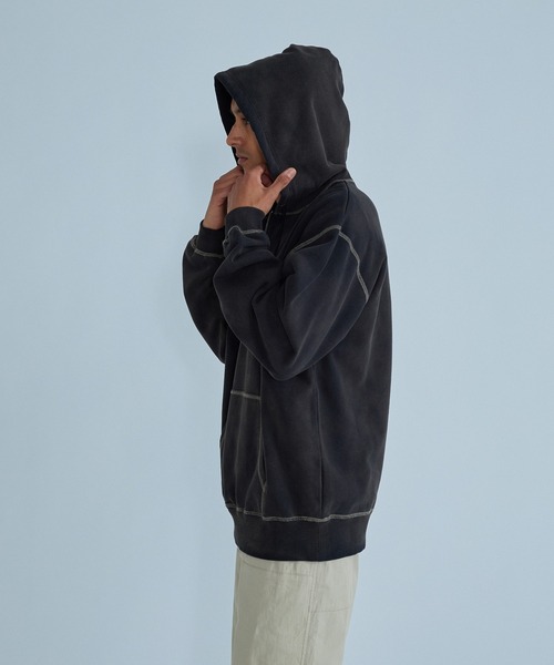 SILAS(サイラス)の「HALF ZIP HOODED SWEATSHIRT(パーカー・メンズ・ブラック/バーガンディー/パープル・XL/L/M)」の9枚目の写真