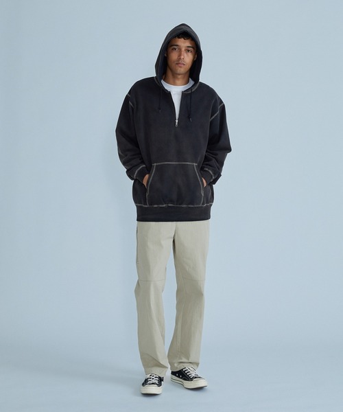 SILAS(サイラス)の「HALF ZIP HOODED SWEATSHIRT(パーカー・メンズ・ブラック/バーガンディー/パープル・XL/L/M)」の11枚目の写真