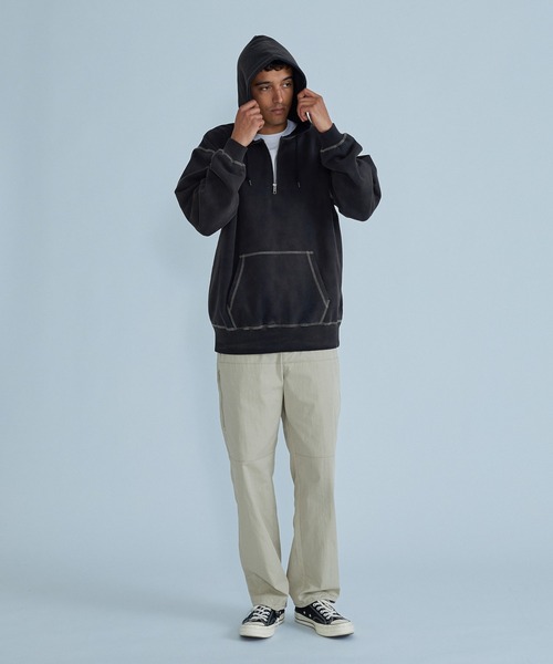 SILAS(サイラス)の「HALF ZIP HOODED SWEATSHIRT(パーカー・メンズ・ブラック/バーガンディー/パープル・XL/L/M)」の12枚目の写真