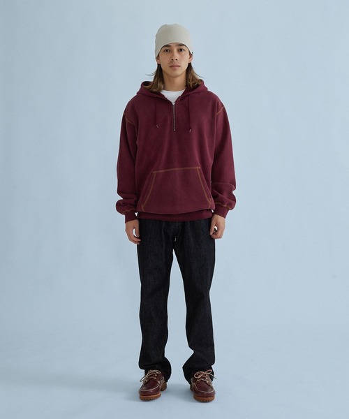 SILAS(サイラス)の「HALF ZIP HOODED SWEATSHIRT(パーカー・メンズ・ブラック/バーガンディー/パープル・XL/L/M)」の4枚目の写真