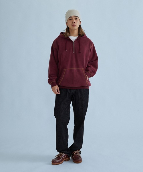 SILAS(サイラス)の「HALF ZIP HOODED SWEATSHIRT(パーカー・メンズ・ブラック/バーガンディー/パープル・XL/L/M)」の5枚目の写真