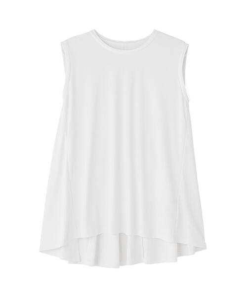 LE PHIL(ルフィル)の「◆ジャージーノースリーブカットソー(Tシャツ/カットソー・レディース・カーキ/ブラック/ホワイト・F)」の1枚目の写真
