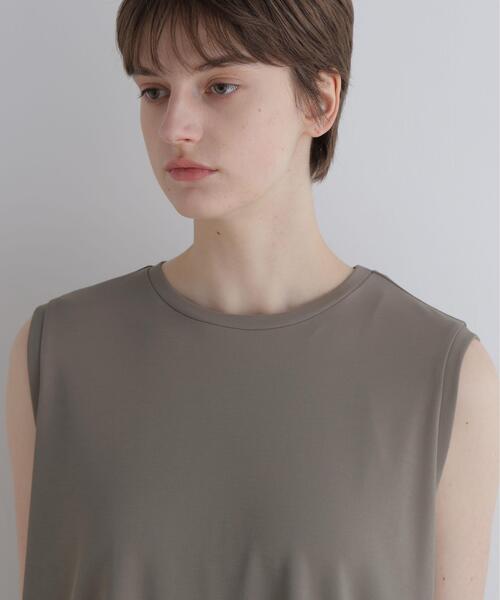 LE PHIL(ルフィル)の「◆ジャージーノースリーブカットソー(Tシャツ/カットソー・レディース・カーキ/ブラック/ホワイト・F)」の10枚目の写真