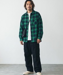 hugi（ハギ）の「チェック柄オーバーサイズシャツアウター ユニセックス 冷房対策 ストリート（シャツ/ブラウス）」