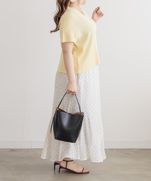 CLETTE(クレット)の「CLETTEオリジナルフレンチスリーブニットカーディガン(ニット/セーター・レディース・ピンク/ライトグリーン/イエロー・LL/4L/3L)」の10枚目の写真