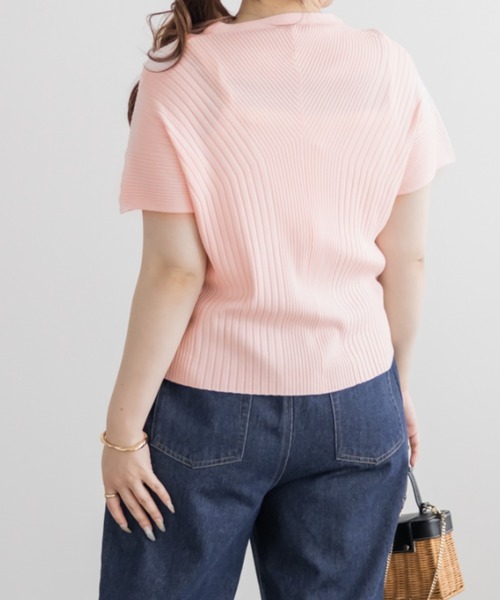 CLETTE(クレット)の「CLETTEオリジナルフレンチスリーブニットカーディガン(ニット/セーター・レディース・ピンク/ライトグリーン/イエロー・LL/4L/3L)」の12枚目の写真