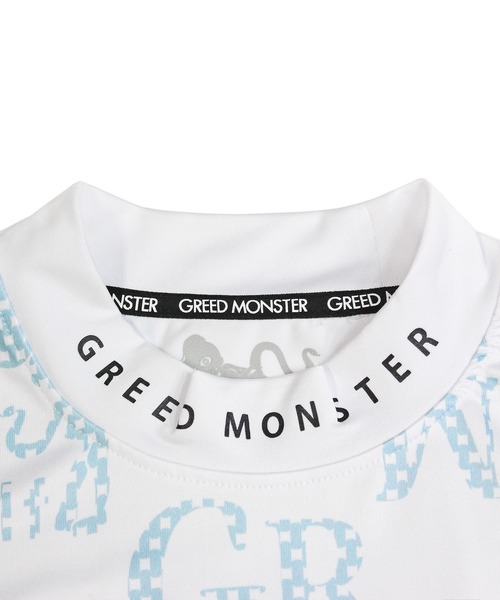 GREED MONSTER(グリードモンスター)の「GREED MONSTER チェック風総柄ロゴ半袖モックネック(Tシャツ/カットソー・メンズ・ホワイト×グレー/ホワイト×ブルー・X-LARGE/LARGE)」の15枚目の写真
