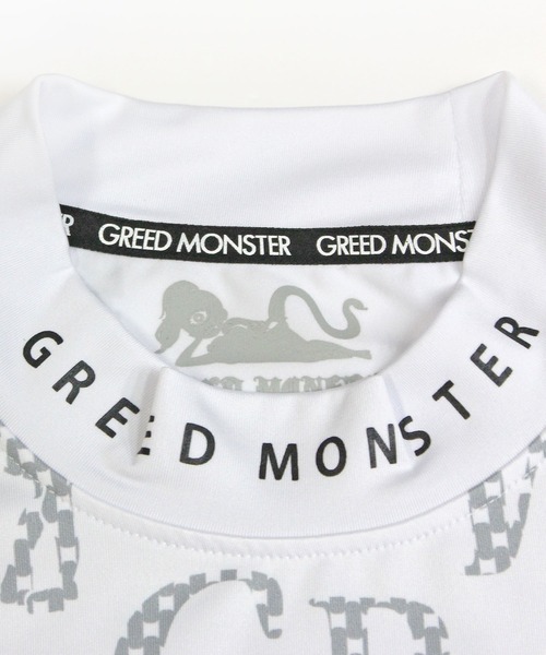 GREED MONSTER(グリードモンスター)の「GREED MONSTER チェック風総柄ロゴ半袖モックネック(Tシャツ/カットソー・メンズ・ホワイト×グレー/ホワイト×ブルー・X-LARGE/LARGE)」の10枚目の写真