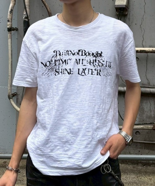Chikashitsu +(チカシツプラス)の「【Chikashitsu +】distorted logo crop t-shirt (2color) / 【チカシツプラス】ロゴクロップド半袖Tシャツ(Tシャツ/カットソー・メンズ・ブラック/ホワイト・ONE SIZE)」の22枚目の写真