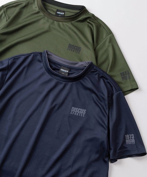 DISCUS（ディスカス）の「【71】【DISCUS/ディスカス】ワンポイントロゴ ドライ クルーネックTシャツ/吸汗速乾（Tシャツ/カットソー・メンズ・ライトグレー/ブラック/ネイビー/カーキ/レッド/ブルー/グリーン/オレンジ/ワイン・M/L/XL）」の6枚目の写真