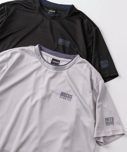 DISCUS（ディスカス）の「【71】【DISCUS/ディスカス】ワンポイントロゴ ドライ クルーネックTシャツ/吸汗速乾（Tシャツ/カットソー・メンズ・ライトグレー/ブラック/ネイビー/カーキ/レッド/ブルー/グリーン/オレンジ/ワイン・M/L/XL）」の3枚目の写真