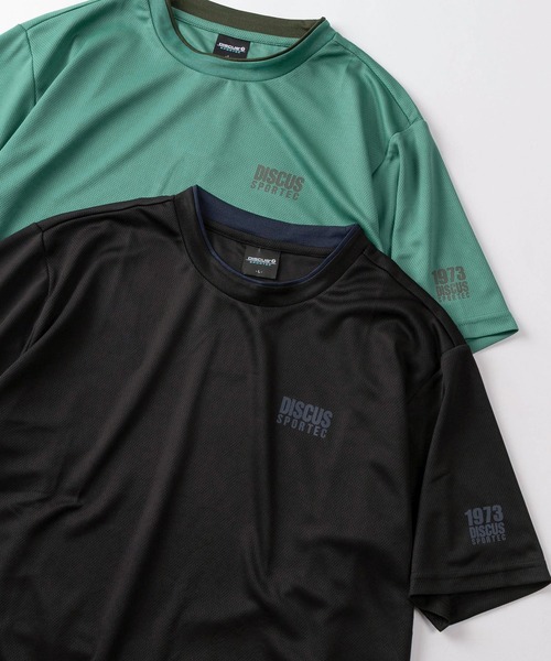 DISCUS（ディスカス）の「【71】【DISCUS/ディスカス】ワンポイントロゴ ドライ クルーネックTシャツ/吸汗速乾（Tシャツ/カットソー・メンズ・ライトグレー/ブラック/ネイビー/カーキ/レッド/ブルー/グリーン/オレンジ/ワイン・M/L/XL）」の2枚目の写真