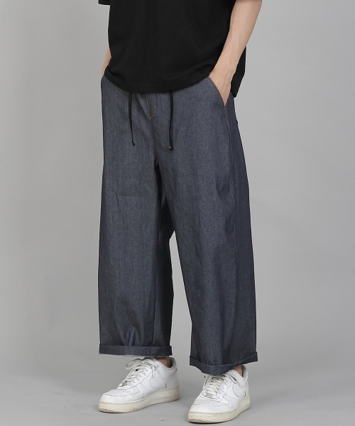 SAINTCREW(セントクルー)の「EXワイド9部バンディングパンツ EWP-383 デニム ライトインディゴ(デニムパンツ・メンズ・その他・MEDIUM/LARGE/XX-LARGE/X-LARGE)」の1枚目の写真