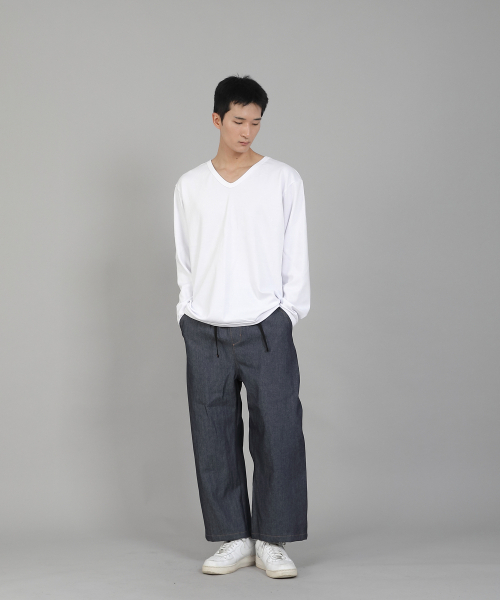 SAINTCREW(セントクルー)の「EXワイド9部バンディングパンツ EWP-383 デニム ライトインディゴ(デニムパンツ・メンズ・その他・MEDIUM/LARGE/XX-LARGE/X-LARGE)」の11枚目の写真