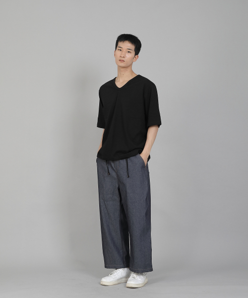 SAINTCREW(セントクルー)の「EXワイド9部バンディングパンツ EWP-383 デニム ライトインディゴ(デニムパンツ・メンズ・その他・MEDIUM/LARGE/XX-LARGE/X-LARGE)」の9枚目の写真