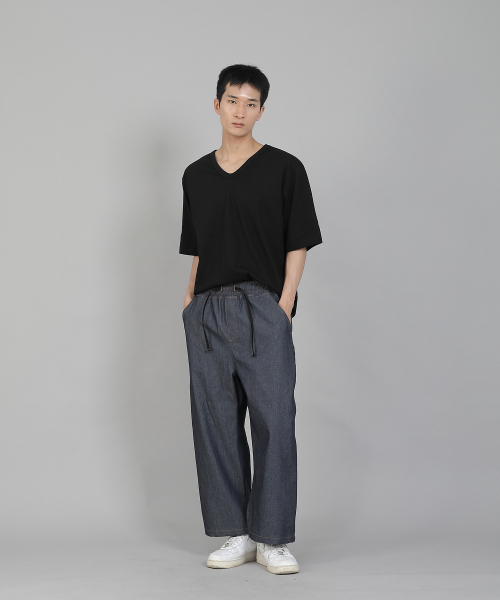 SAINTCREW(セントクルー)の「EXワイド9部バンディングパンツ EWP-383 デニム ライトインディゴ(デニムパンツ・メンズ・その他・MEDIUM/LARGE/XX-LARGE/X-LARGE)」の8枚目の写真