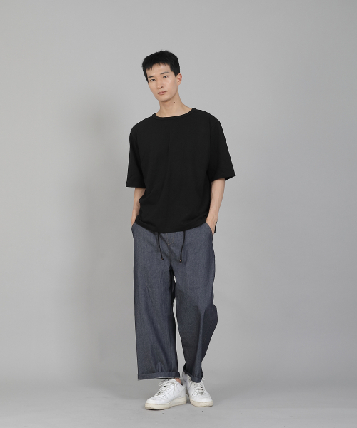 SAINTCREW(セントクルー)の「EXワイド9部バンディングパンツ EWP-383 デニム ライトインディゴ(デニムパンツ・メンズ・その他・MEDIUM/LARGE/XX-LARGE/X-LARGE)」の5枚目の写真