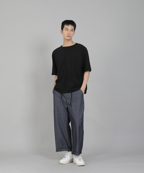 SAINTCREW(セントクルー)の「EXワイド9部バンディングパンツ EWP-383 デニム ライトインディゴ(デニムパンツ・メンズ・その他・MEDIUM/LARGE/XX-LARGE/X-LARGE)」の4枚目の写真