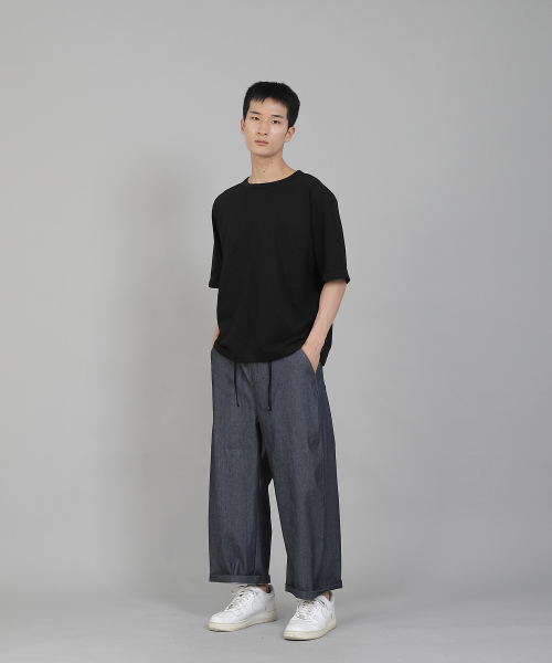 SAINTCREW(セントクルー)の「EXワイド9部バンディングパンツ EWP-383 デニム ライトインディゴ(デニムパンツ・メンズ・その他・MEDIUM/LARGE/XX-LARGE/X-LARGE)」の3枚目の写真
