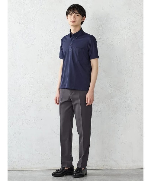 Perfect Suit FActory（パーフェクトスーツファクトリー）の「【完全ノーアイロン/吸汗速乾/抗菌防臭】アイシャツ生地　ビジネス＆デイリーポロシャツ　ホワイト／ブラック／ネイビー（ポロシャツ・メンズ・ブラック/ホワイト/ネイビー・L/M/3L/LL/S）」の6枚目の写真