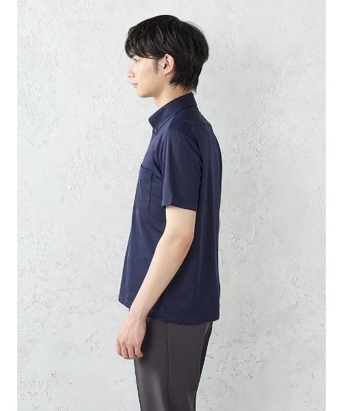 Perfect Suit FActory（パーフェクトスーツファクトリー）の「【完全ノーアイロン/吸汗速乾/抗菌防臭】アイシャツ生地　ビジネス＆デイリーポロシャツ　ホワイト／ブラック／ネイビー（ポロシャツ・メンズ・ブラック/ホワイト/ネイビー・L/M/3L/LL/S）」の8枚目の写真