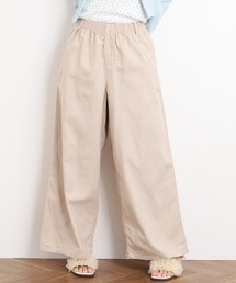 綿麻ウエストゴムワイドパンツ