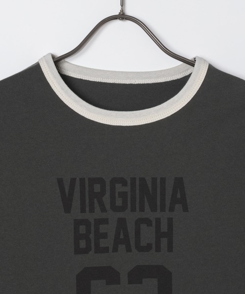 GEORGE'S（ジョージズ）の「ナンバリングリンガーTシャツ（Tシャツ/カットソー・レディース・チャコールグレー/オフホワイト/ボルドー・FREE）」の7枚目の写真