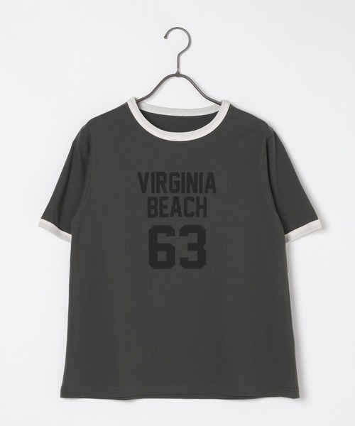 GEORGE'S（ジョージズ）の「ナンバリングリンガーTシャツ（Tシャツ/カットソー・レディース・チャコールグレー/オフホワイト/ボルドー・FREE）」の9枚目の写真