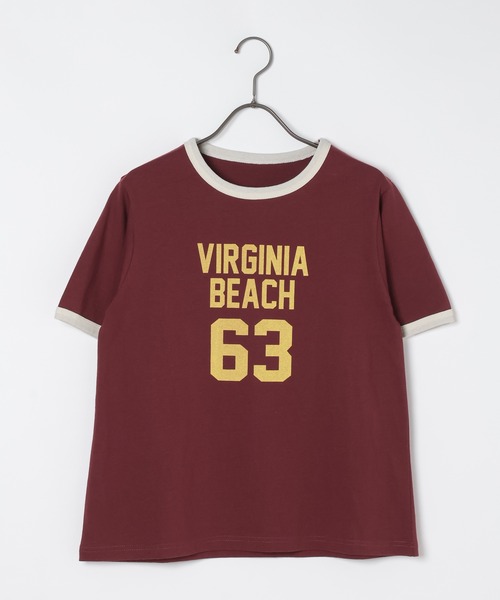 GEORGE'S（ジョージズ）の「ナンバリングリンガーTシャツ（Tシャツ/カットソー・レディース・チャコールグレー/オフホワイト/ボルドー・FREE）」の12枚目の写真